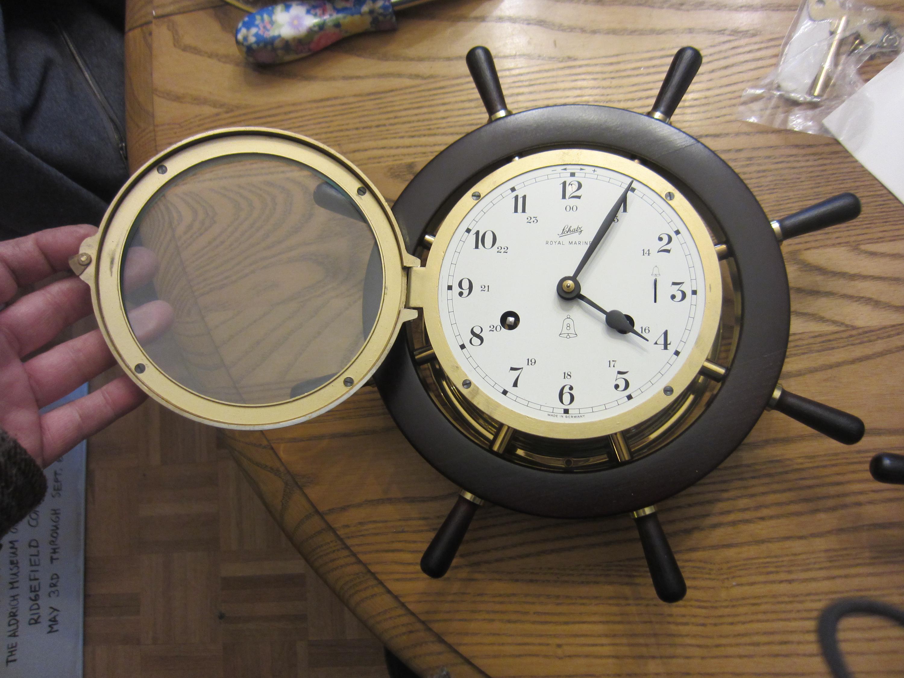 Vintage Schatz German Mariner Ships Clock and Barometer