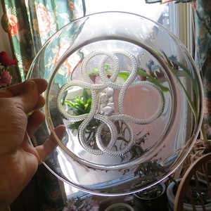 Vintage Lalique Crystal Art Glass Plate With Cherub Design