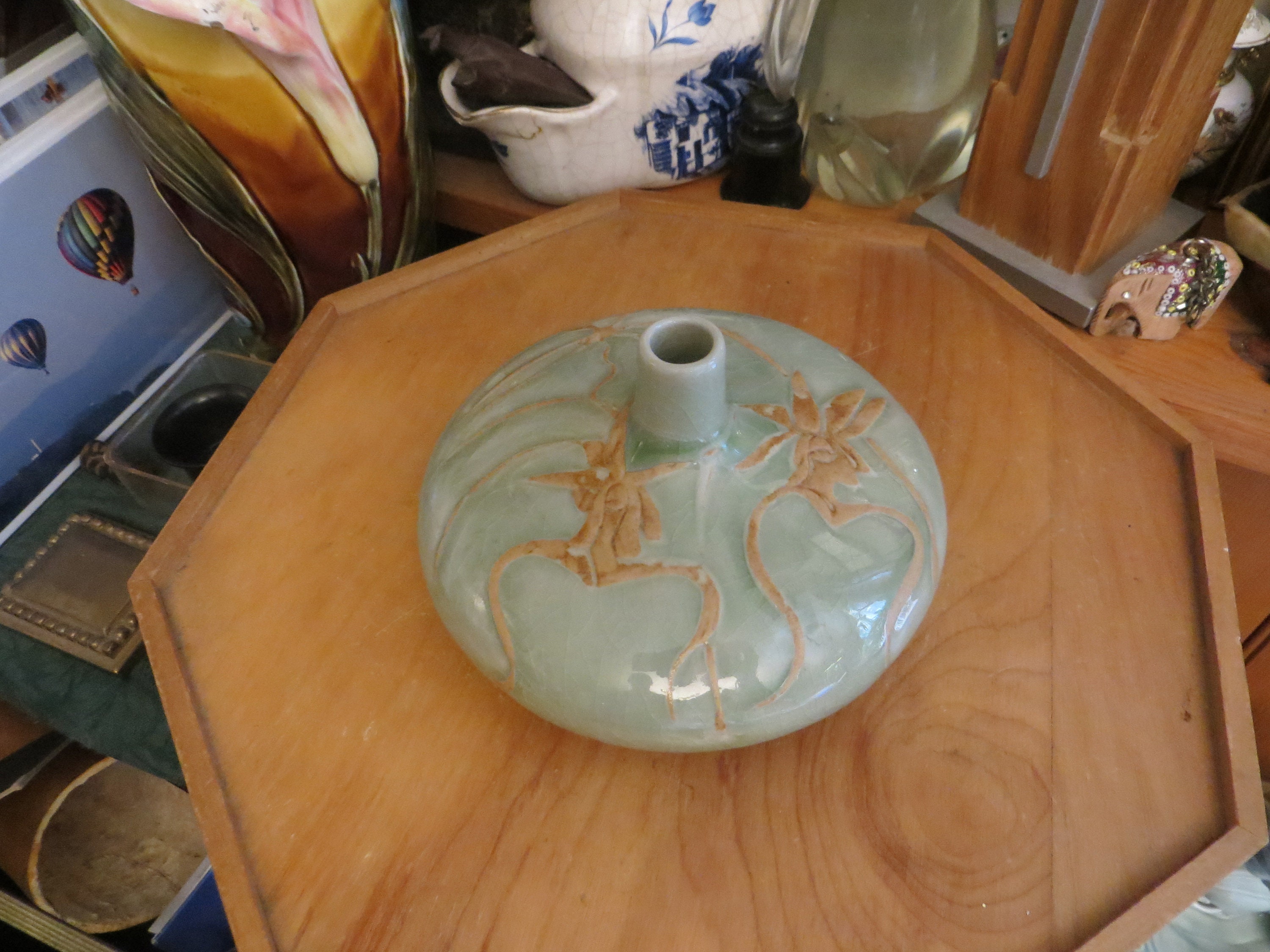 R. F. Orchids Inc Homestead Fl Pottery Bud Vase, Please Read Description