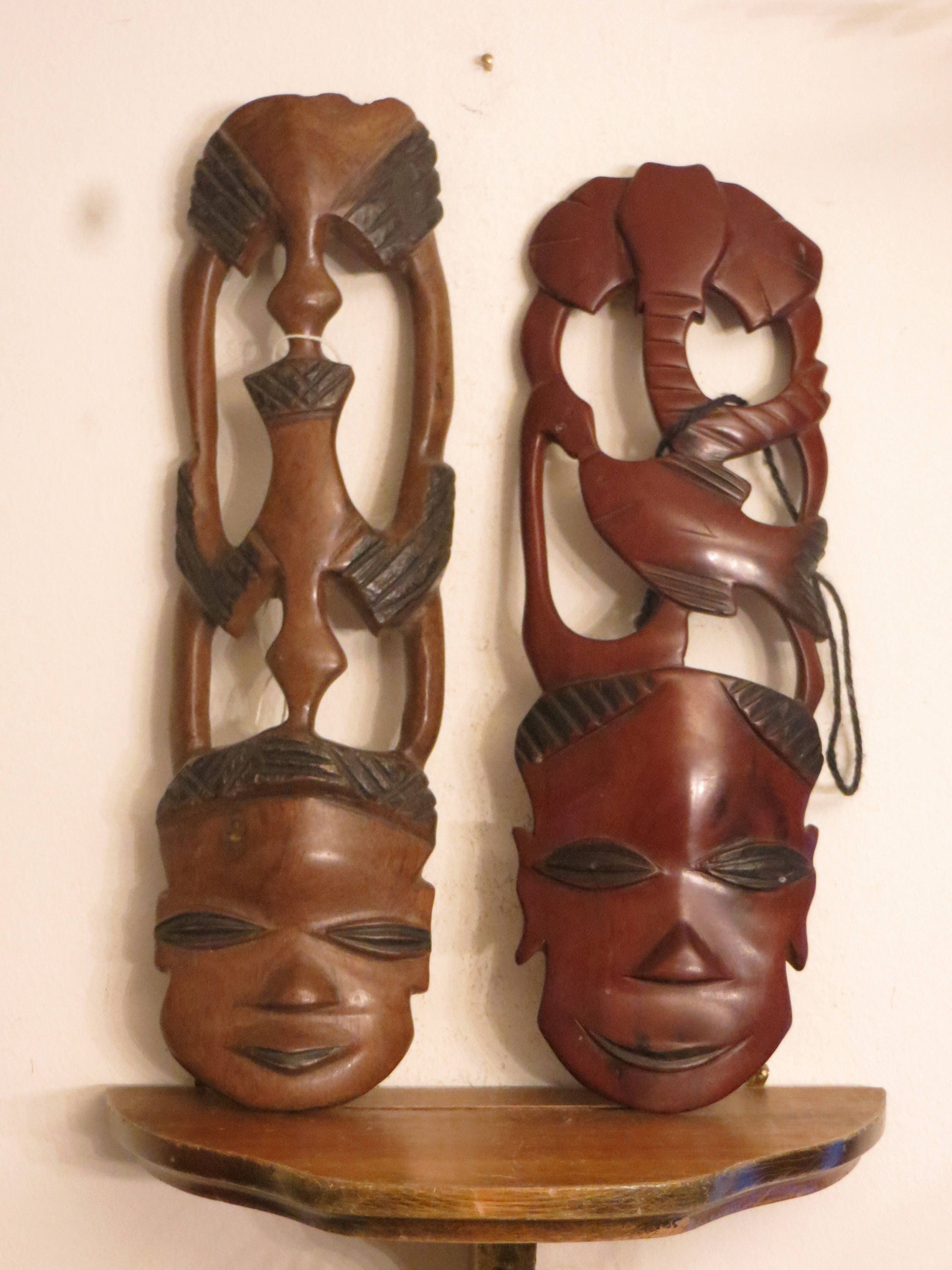 Carved Tribal Art Wood Wall Decor Wall Hanging Etsy