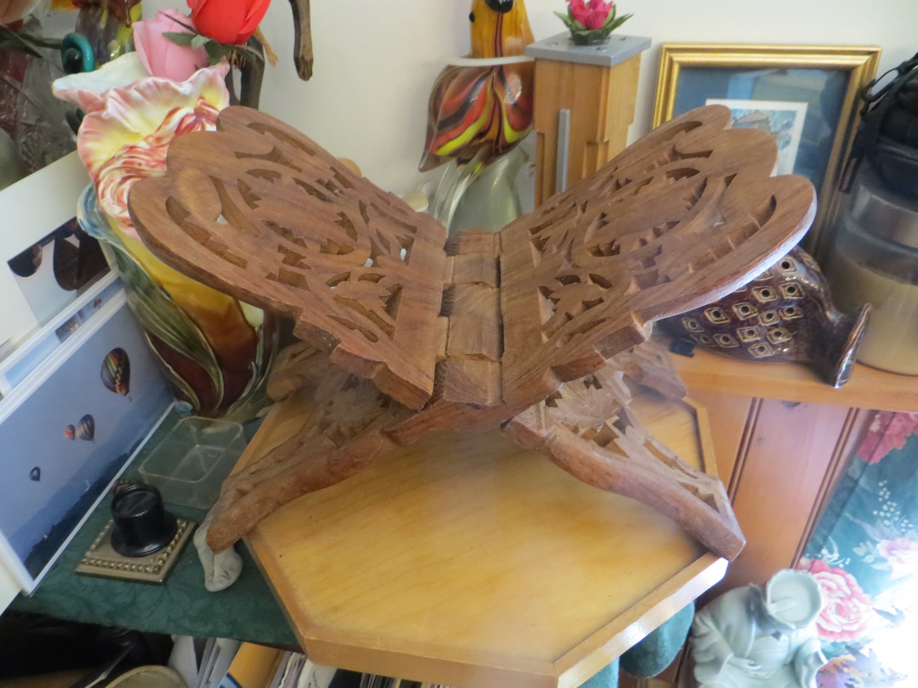 Book Stand Carved Wood Folding Book Display Ornate Vintage. Etsy