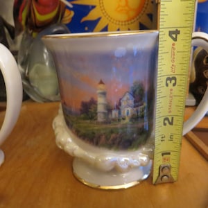 Lenox Fine China Coffee Tea Mug, Nautical Design, Lighthouse or Sailboat