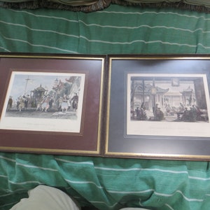 Antique Pair Thomas Allom Engravings Engraved by A. Fox & T. A. Prior