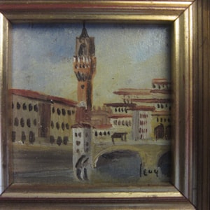 Miniature Painting on Board, Signed Levy