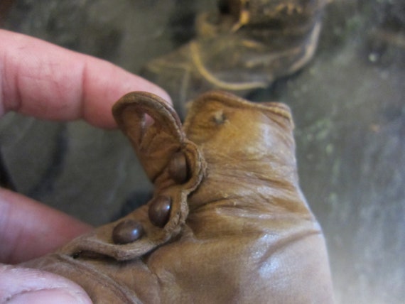 Antique Victorian Baby Shoes, Leather Baby Boots - image 5