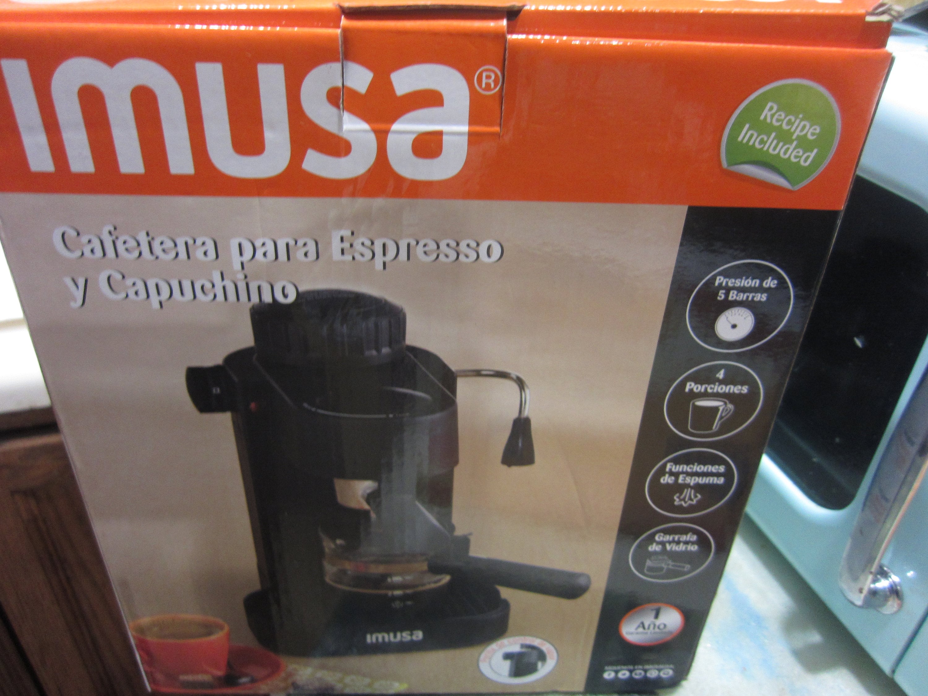 IMUSA USA GAU-18202 4 Cup Espresso/cappuccino Maker, Black 