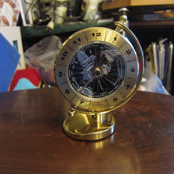 Seiko Golden Globe Desk and Table Clock, Preowned