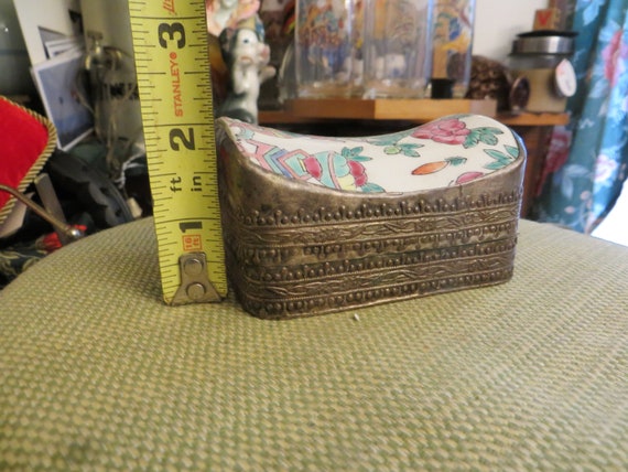 Chinese Blue & White Shard Porcelain Silver Box Jewelry box, Please Read Description