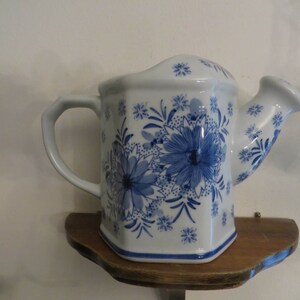 Watering Pitcher Flower Vase Fine China  Blue & White.