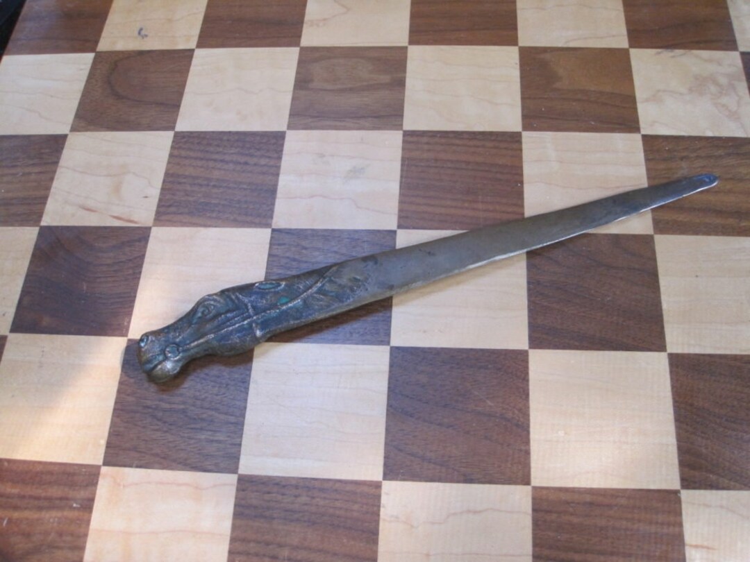 Antique Bronze Brass Racing Horse Letter Opener Etsy