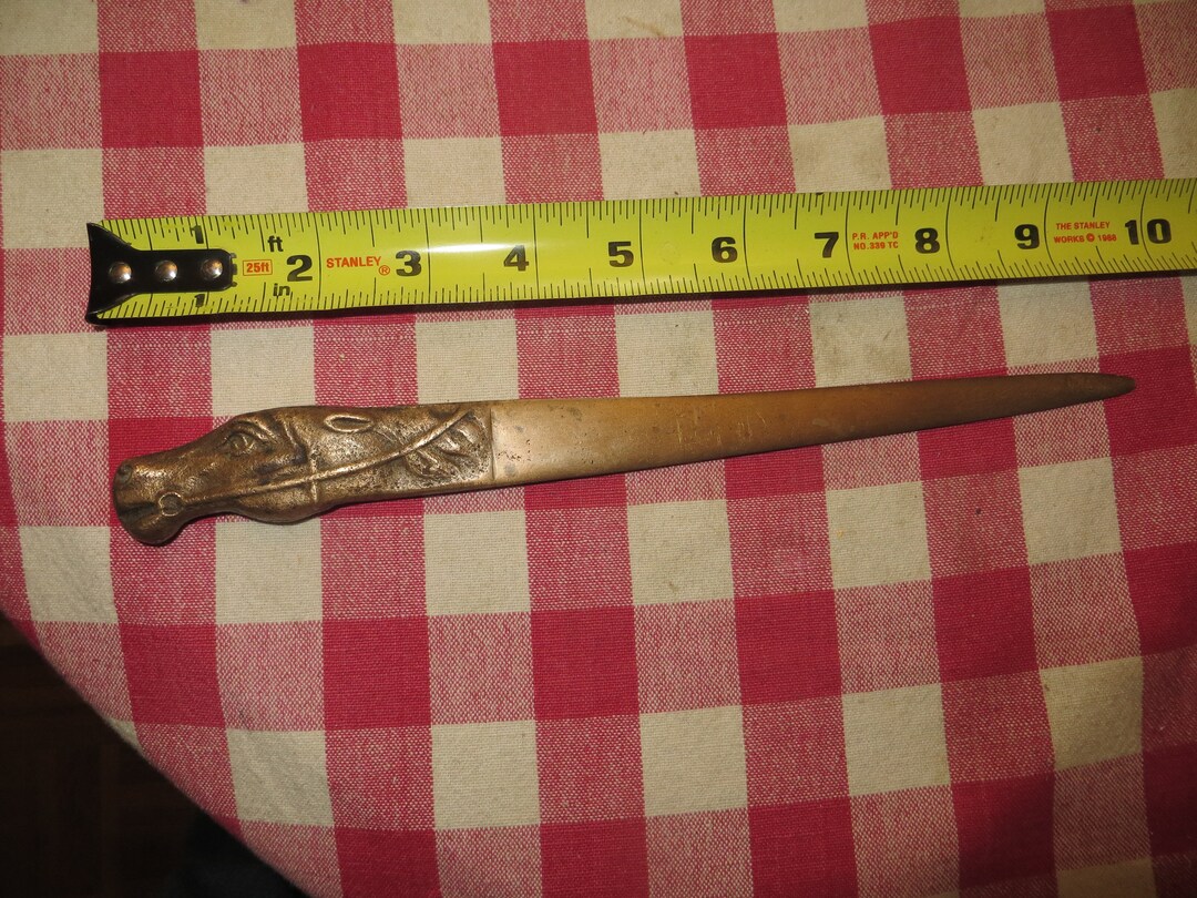 Antique Bronze Brass Racing Horse Letter Opener Etsy Australia