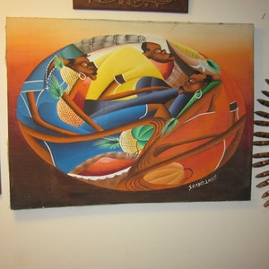 Haitian themed oil paintings by Franz, Louis