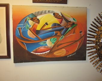 Haitian Themed Oil Paintings by Franz, Louis, Please Read