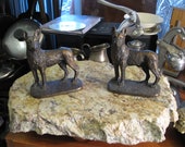 Metal German Shepherd Bookends 1929 Gift House Inc. NYC