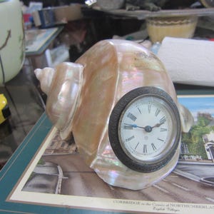 Art Deco Abalone Shell Desk Clock Timepiece Atlantic City, Please Read ...