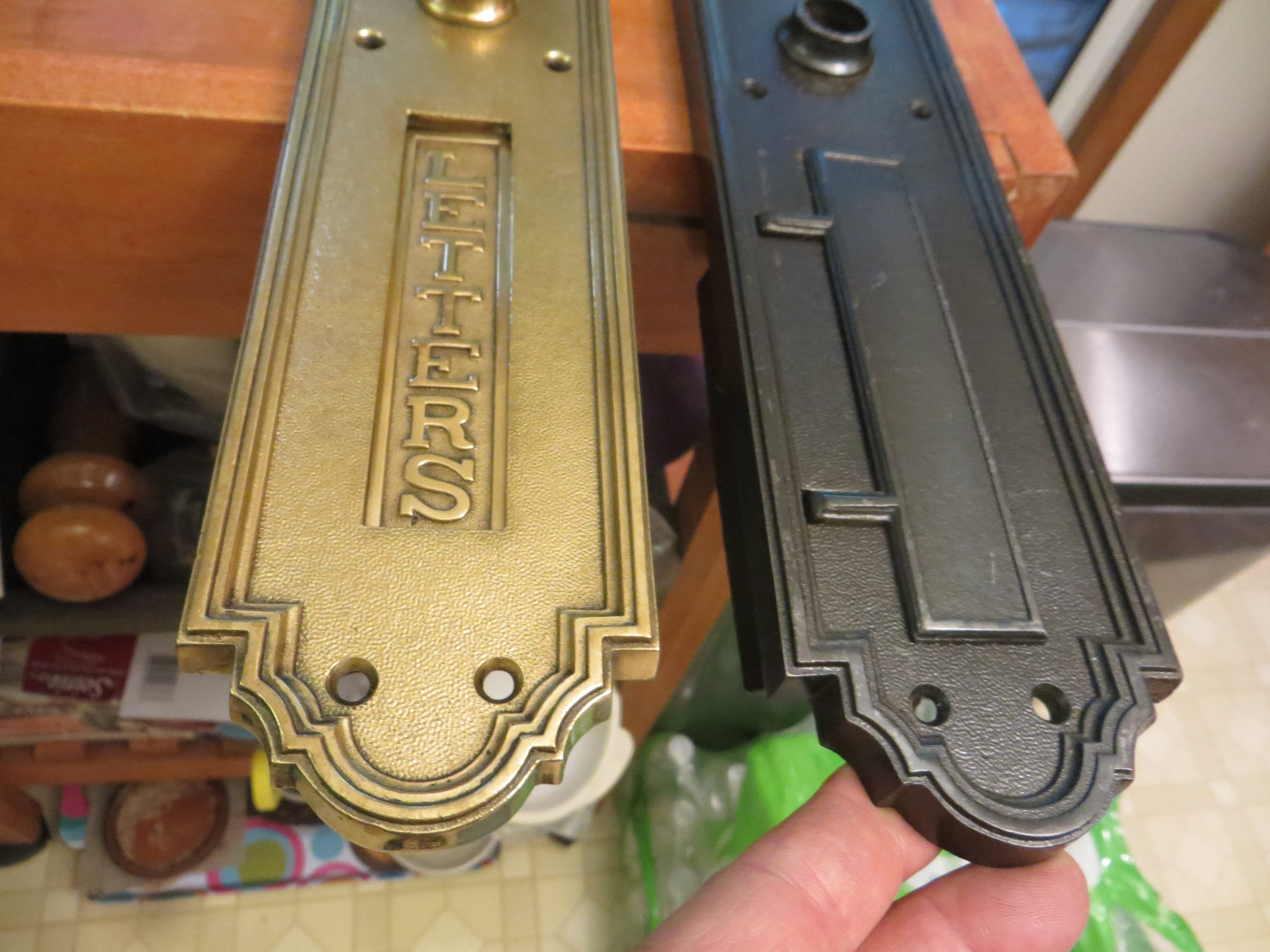 Antique Bronze Mail Letter Slot Door Hardware Cover Plates Etsy