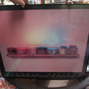 reserved for Vivienne Pickup Only - Antonio Peticov Paint Cans Large Framed Print 1982 - Price 299.00