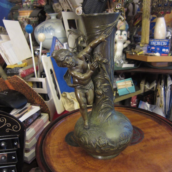 L and F Moreau French Vase Lamp Garniture AS IS