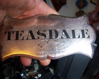Teasdale Master Plaque, Vintage Name Plate, Please Read Description