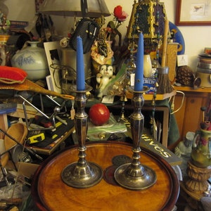 Silver Plated Candlesticks, Regency Style, Pair
