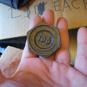 Vintage 100 Gram Cast Iron Hexagonal Scale Weight