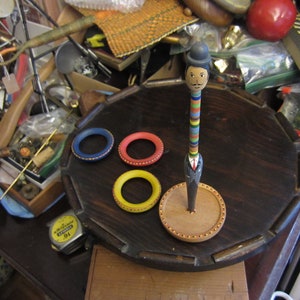 Vintage Wood Figural Ring Toss