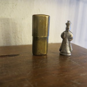 Antique Vintage Pocket Shrine - Statue of Infant of Prague, Religious with Case