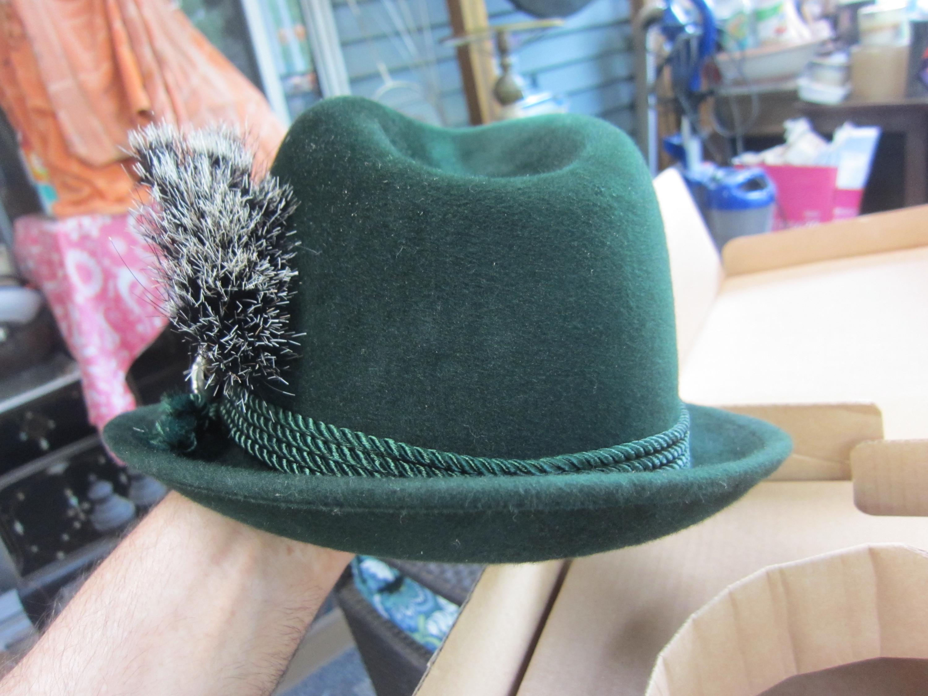 Biltmore Vintage Fedora Hat Golden Pheasant Velour Green 