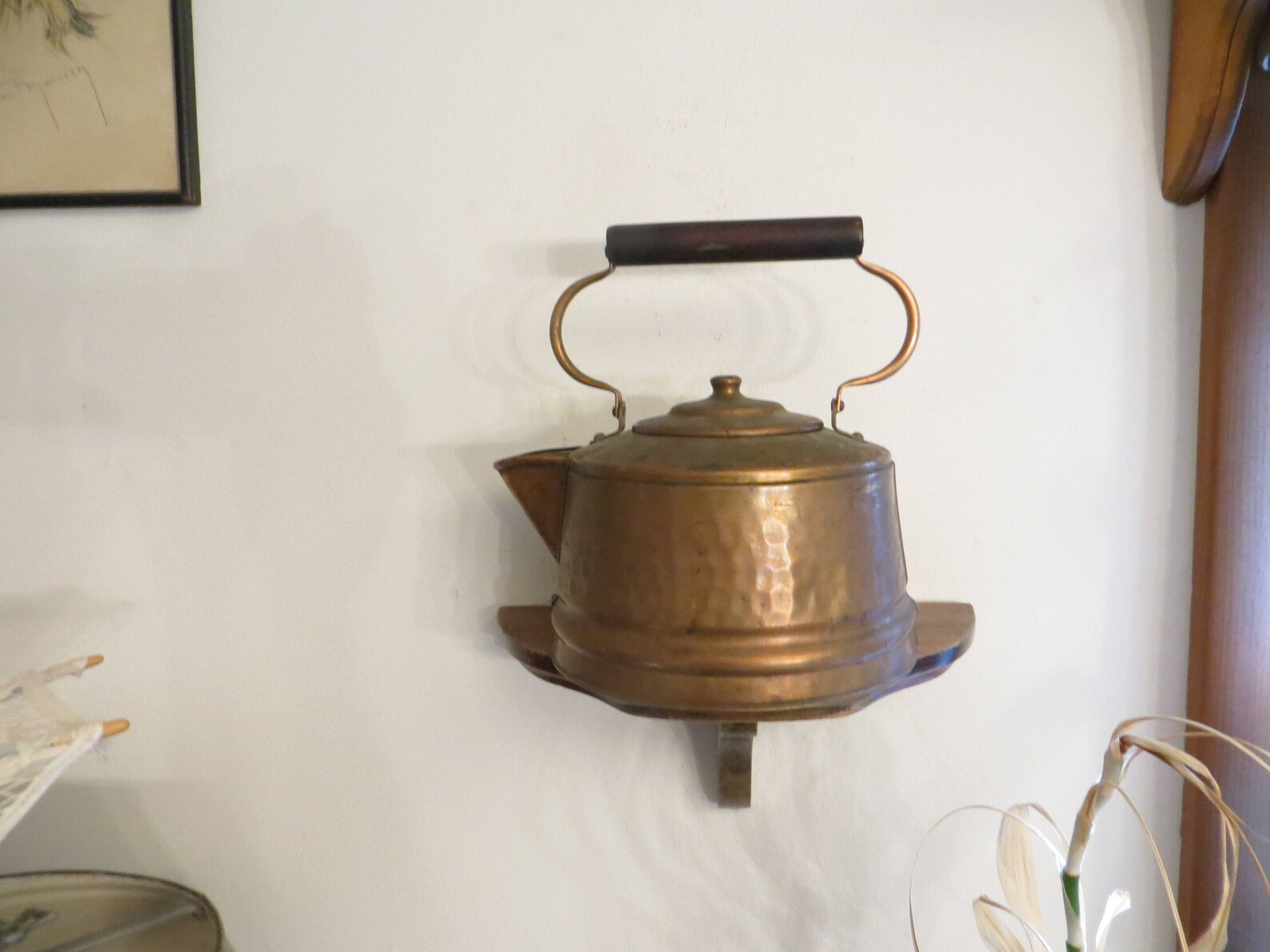 Vintage Hammered Copper Teapot Wood Handle. Etsy