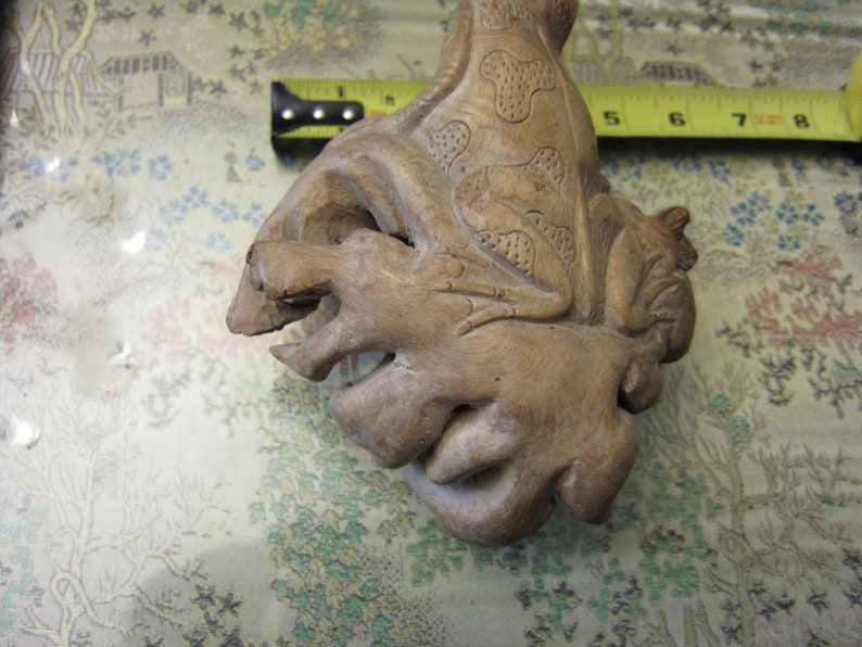 Driftwood Frog Sculpture 7 carved