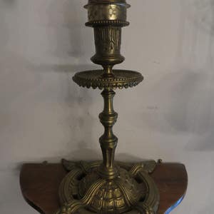 Vintage Brass Lighter and stand - Hollywood Regency - Table Top Lighter - Ornate Brass Base -