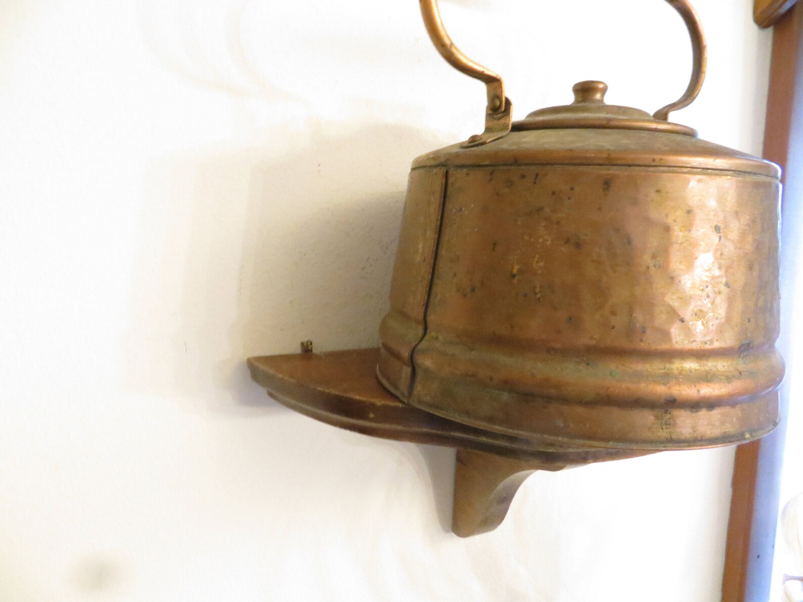 Vintage Hammered Copper Teapot Wood Handle. Etsy
