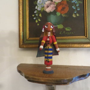 Vintage Miniature  Girl Figurine, wooden