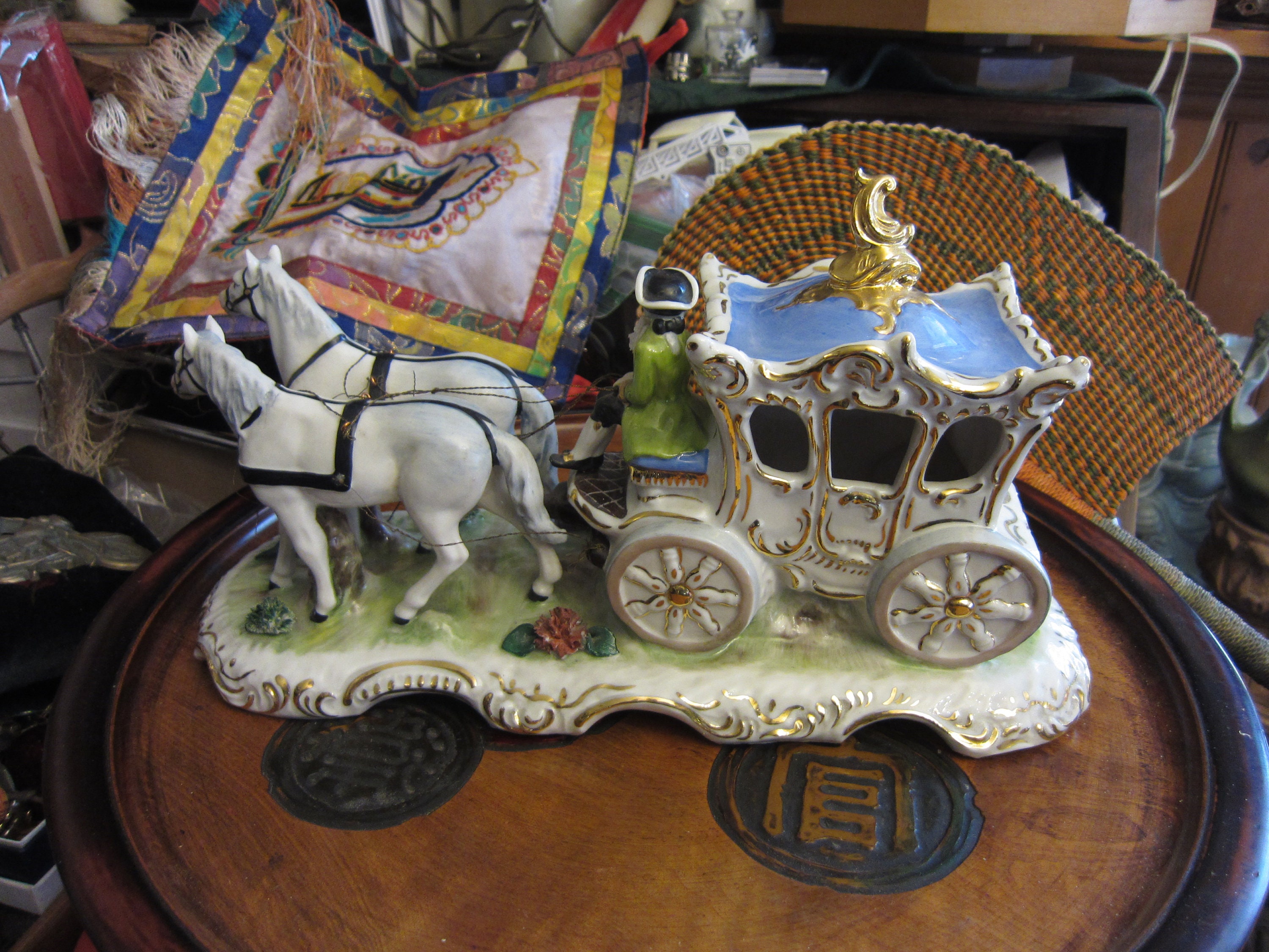 Pickup Only - Vintage Capodimonte Armani Horse Drawn Royal