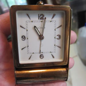LeCoultre 8 Day Travel Alarm Clock, Swiss Made Needs TLC