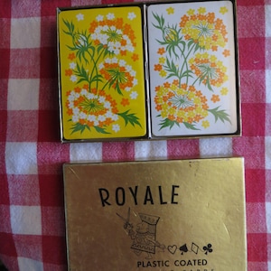 Royal Playing Cards Double Deck Sealed with Flower Decor