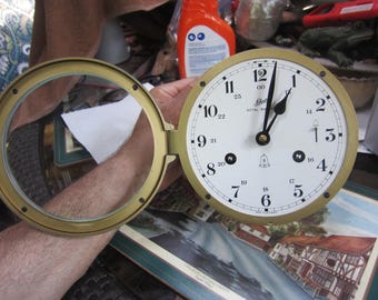 Vintage Germany Schatz Royal Mariner Ships Brass Bell Clock No Key