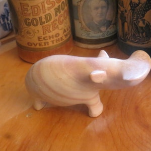 Vintage Soapstone Hand Carved Hippo