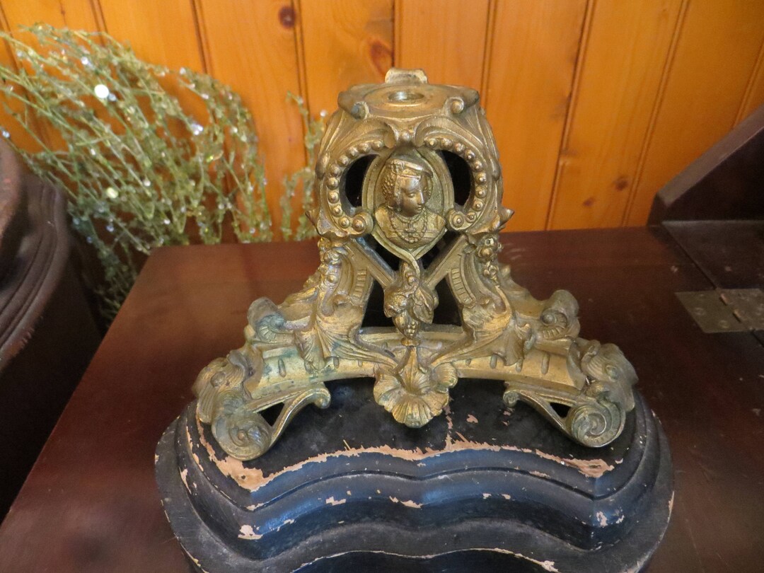 Antique Metal & Wood Lamp Base Parts for Restoration Project, Please ...