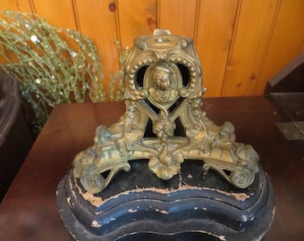 Antique Metal & Wood Lamp Base Parts for Restoration Project, Please Read Description