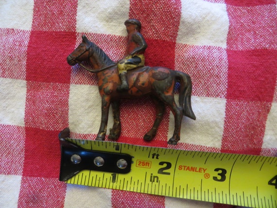 miniature horse and jockey figurines