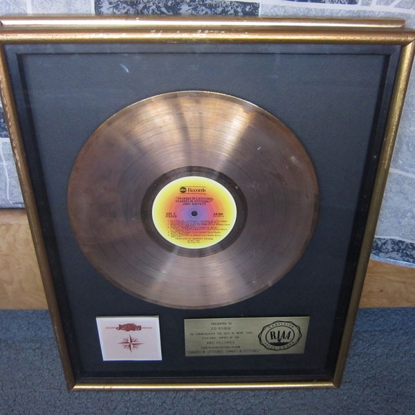 Jimmy Buffett Changes In Latitude, Changes In Attitudes Old RIAA Gold Record