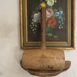 Antique Primitive Wooden Mallet, Hammer,