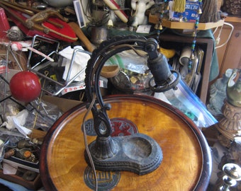 Antique Cast Iron Industrial Desk Lamp.