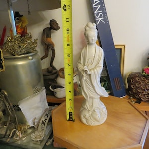 Standing Buddha Figurine, vintage porcelain w/ damage