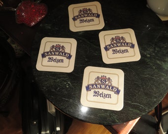 4 Sanwald Weizen Beer Coasters, Germany , Please Read Description