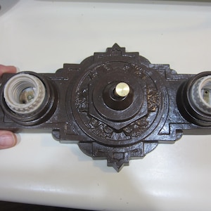 Art Deco 1920s - 1930s Flush Mount Ceiling 2 Light Fixture