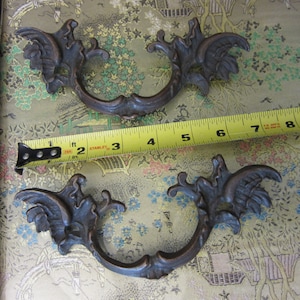 Bronze Antique Hardware Vintage Drawer Pull French Provincial