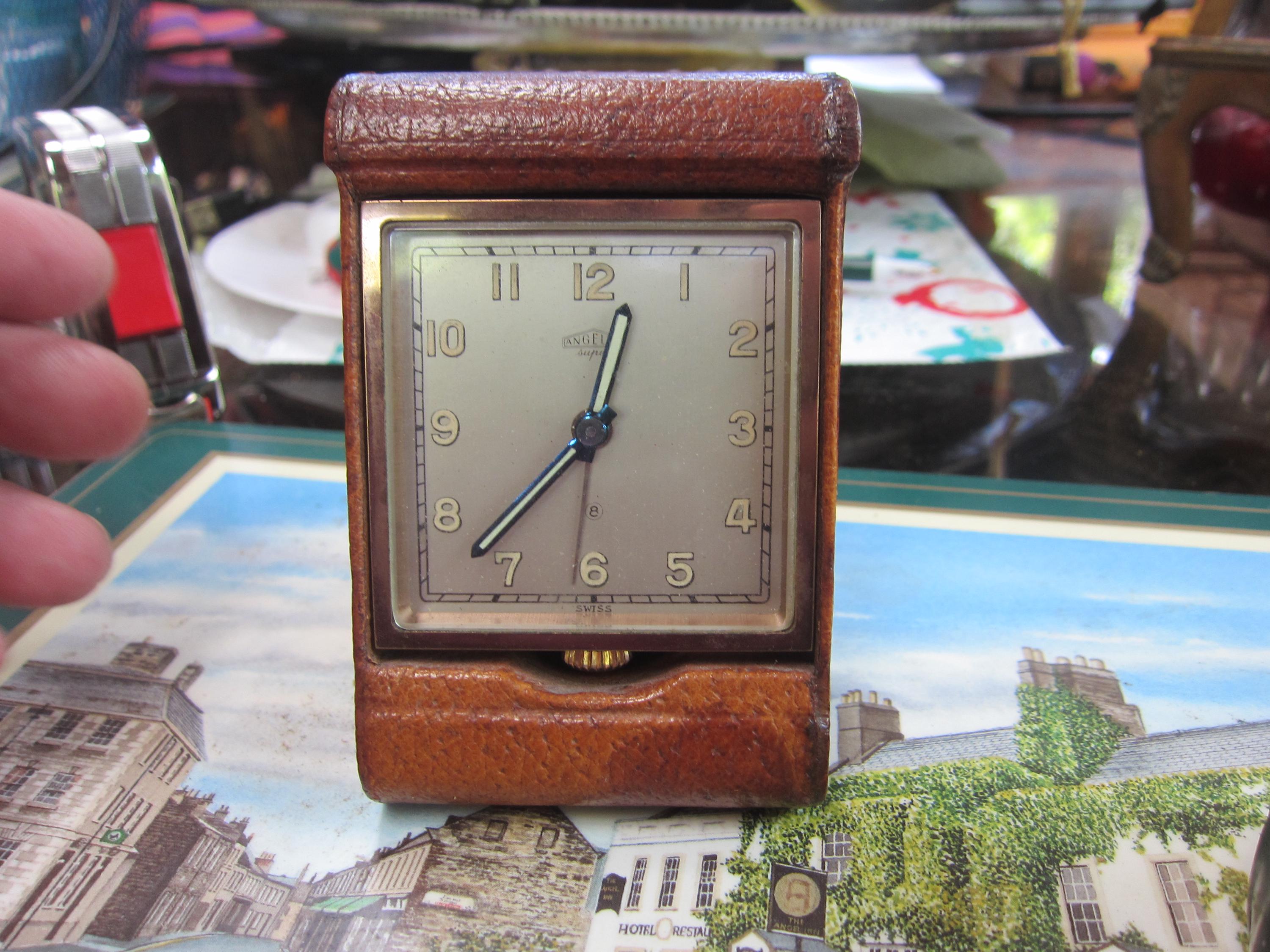 Angelus Super 8 Swiss Needs TLC Vintage 15 Jewels Travel Alarm