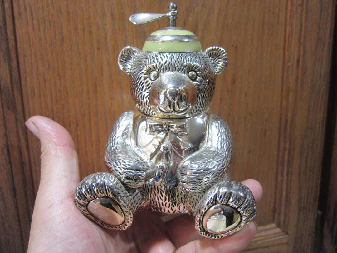 Vintage Silver-plated Reed and Barton Teddy Bear Bank, Please Read